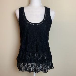 Pins & Needles UO Lace Tiered Semi Sheer Blouse